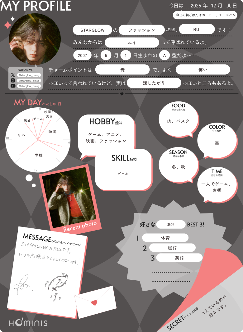 RUIのプロフィール帳