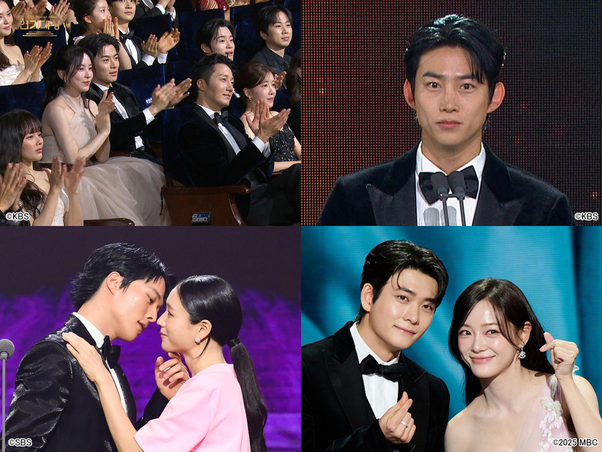 韓国地上波3局(KBS・MBC・SBS)の演技大賞の名場面！(写真は右上より時計回りに、「2025 KBS演技大賞」「2025 MBC演技大賞」「2025 SBS演技大賞」の授賞式の様子)